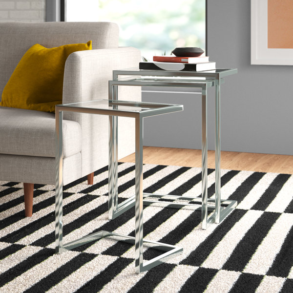 Etta Avenue™ Pinerolo 23.5'' Tall Glass C Table Nesting Tables